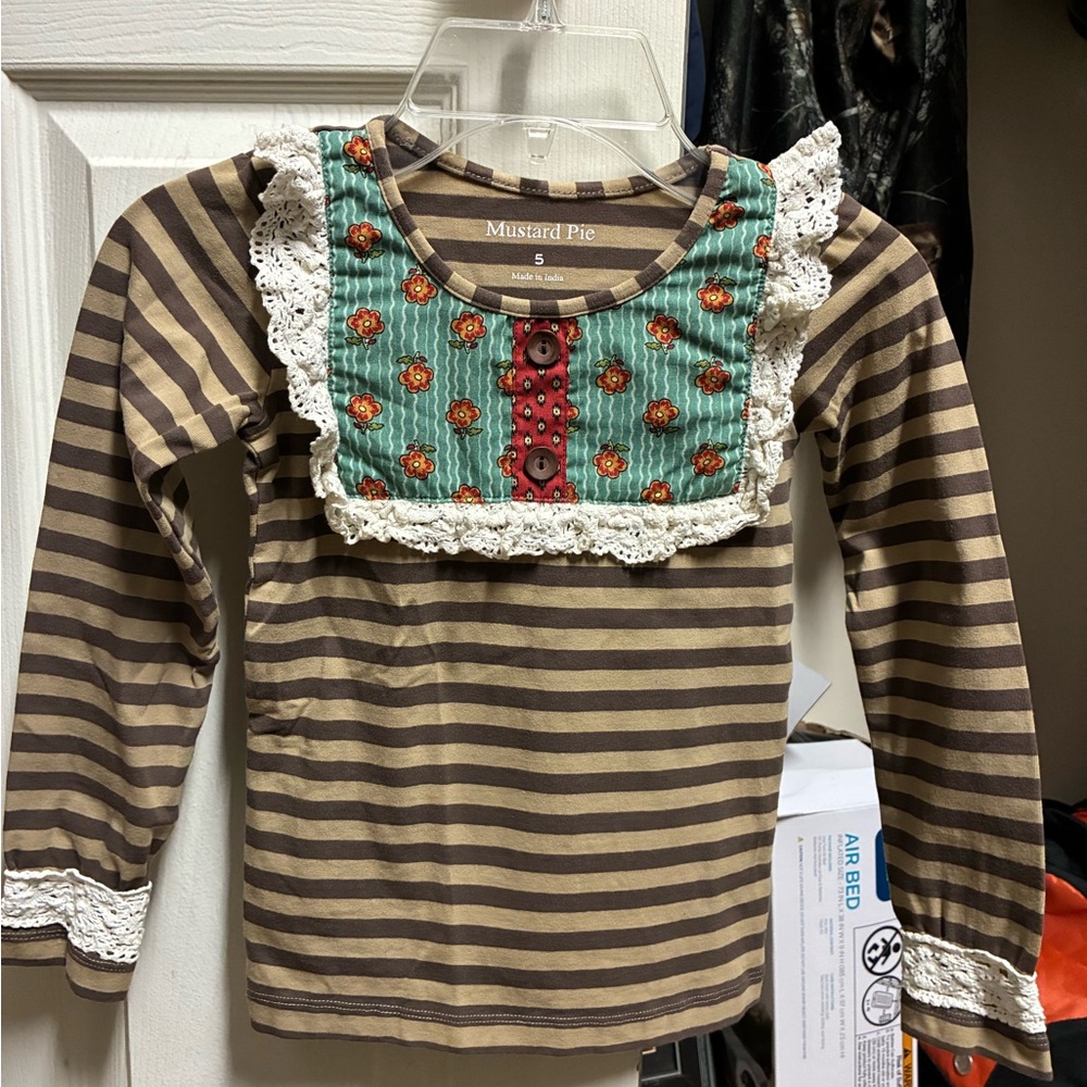 Mustard Pie size 5 long sleeve top and. 4T floral shirt